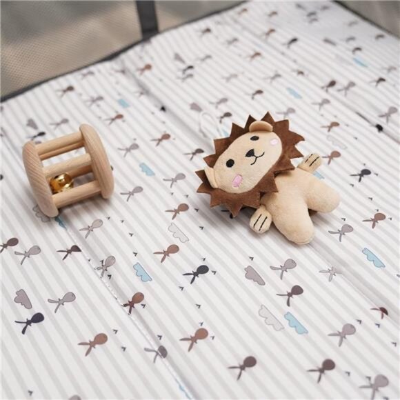 Babe Portable Playard,Sturdy Play Yard with Padded Mat and Toy bar - Picture 2 of 7